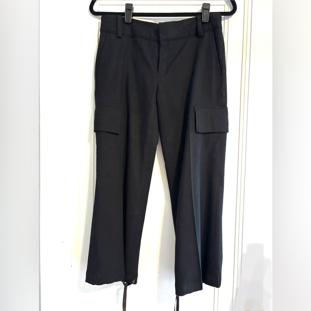 Banana Republic | Black Wool Blend Cropped Cargo Pants